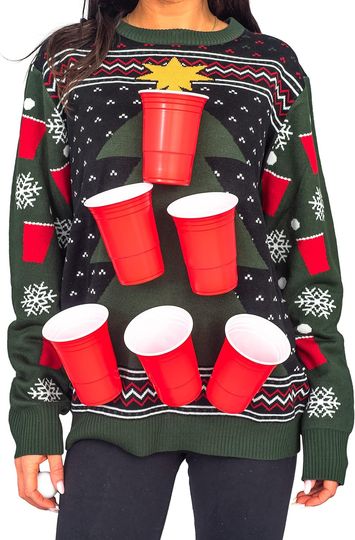 Beer Pong 3D Ugly Christmas Sweater