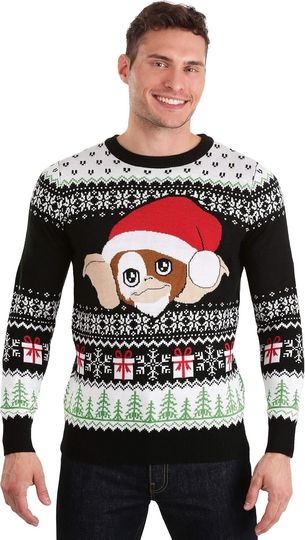 Gremlins Gizmo Claus Ugly Christmas Sweater for Adults, Horror Movie Christmas Sweaters, Festive Holiday Ugly Sweater