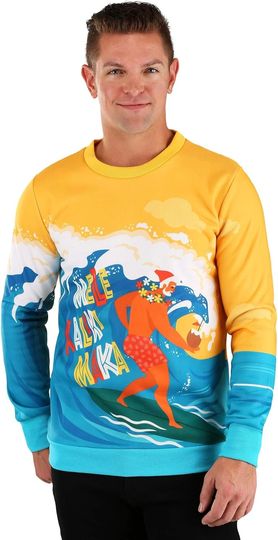 Fun Costumes Mele Kalikimaka Surfing Santa Ugly Christmas Sweater