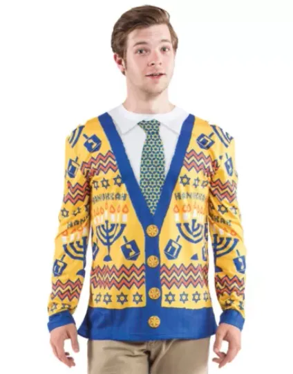 Ugly Chanukah Sweater Chanukah Menorah Holiday Outrageous Tacky Hanukkah