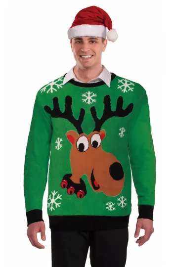Reindeer Ugly Christmas Sweater Tacky XMAS Party Holiday Sweatshirt Gift