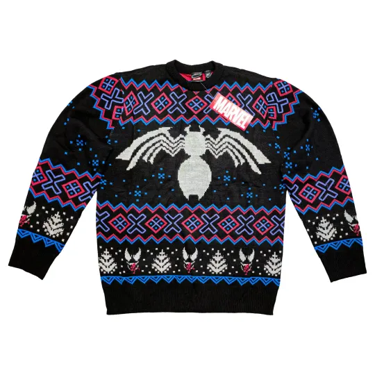 Discover Marvel Venom Symbol Offcially Licesned Adult Holiday Ugly Christmas Sweater