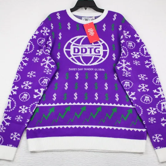 Discover Shinesty Sweater Mens Size L Funny Ugly Christmas Davey Day Trader Global