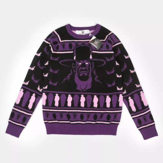 Wrestling Entertainment Undertake Christmas Jumper Ugly Christmas Sweater Knit NEW XS/S 37" Chest