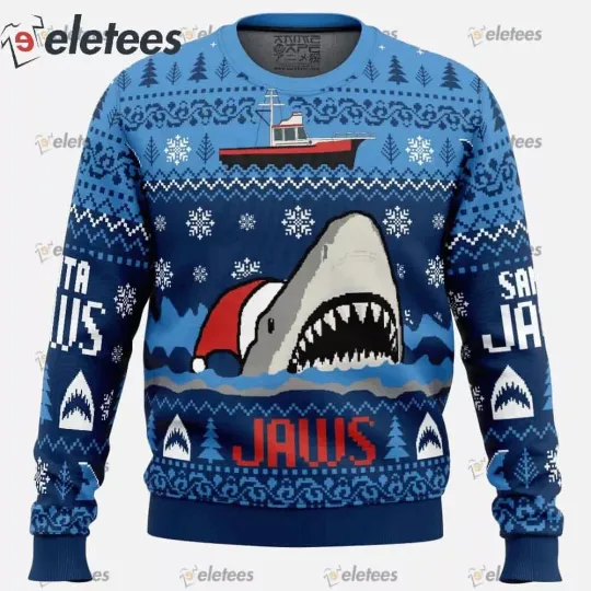 Discover Christmas Shark Santa Jaws Ugly Christmas Sweater BS08KGTU