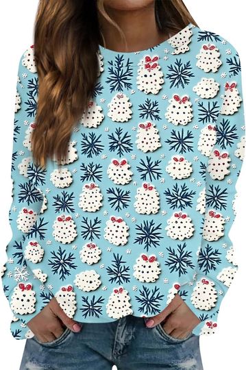 Discover Christmas Sweater Women,Christmas Sweater For Women 2024 Xmas Long Sleeve Sweatshirt Funny Graphic Festival Warm Pullover