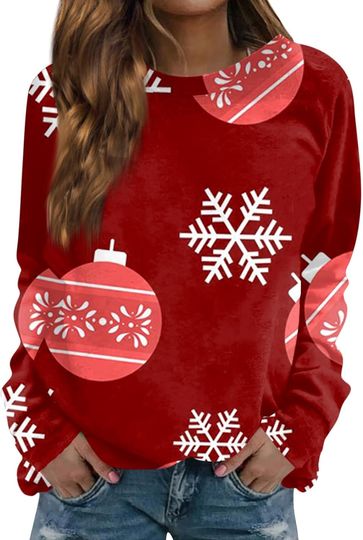 Discover Christmas Vacation Sweatshirt,Christmas Sweater For Women 2024 Xmas Long Sleeve Sweatshirt Graphic Festival Warm Pullover