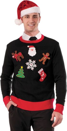 Discover Forum Novelties Adult Do It Yourself Ugly Christmas Sweater Kit, Multi, One Size