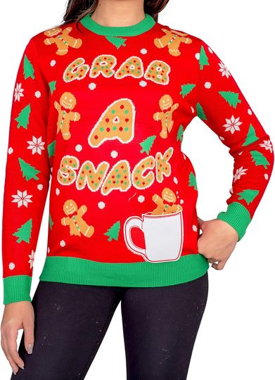 Grab a Snack Gingerbread Ugly Christmas Sweater