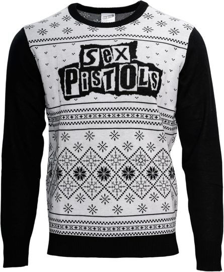 Discover sx Pistols Ransom Logo Officially Licensed Knitted Ugly Christmas Sweater by Life Clothing