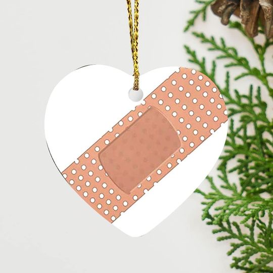 ArogGeld Christmas Ceramic Ornaments,Band Aid Christmas Tree Ornament Decoration , Sister Ornaments Personalized Unlit Aromatherapy Fairy Tale for St. Patrick's Day