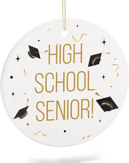 Discover Ceramic Ornament High School Senior Christmas Souvenir Christmas Keepsake Hanging Ornaments for Christmas Tree Decoration Xmas New Year Party Decoration