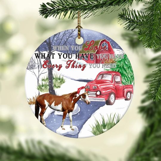 Discover Cute Farm Animal Christmas Ornament, Ceramic Ornament, Farm Truck Christmas Ornament, Farm Animal Lovers Ornament, Farm Barn Ranch Christmas Ornament