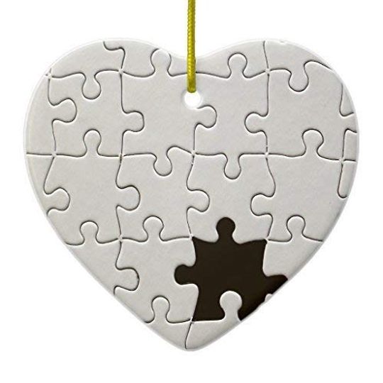 Discover Funny Christmas Ornaments One Missing Puzzle Piece Ceramic Ornament Heart Crafts Gift Xmas Decorations Tree Ornament