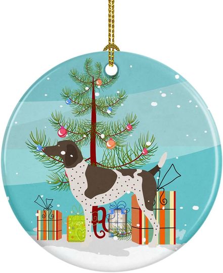 Caroline's Treasures German Shorthaired Pointer Christmas Ceramic Ornament Christmas Tree Hanging Decorations for Home Christmas Holiday, Party, Gift, 3 in, Multicolor