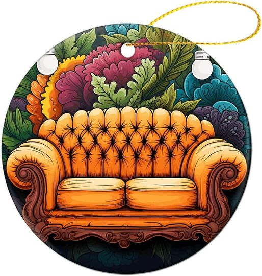 Discover Best Friend Christmas Ornaments Gift,Couch Print Friendship Ornaments,Friends New Year Ornaments,Ceramic Keepsake