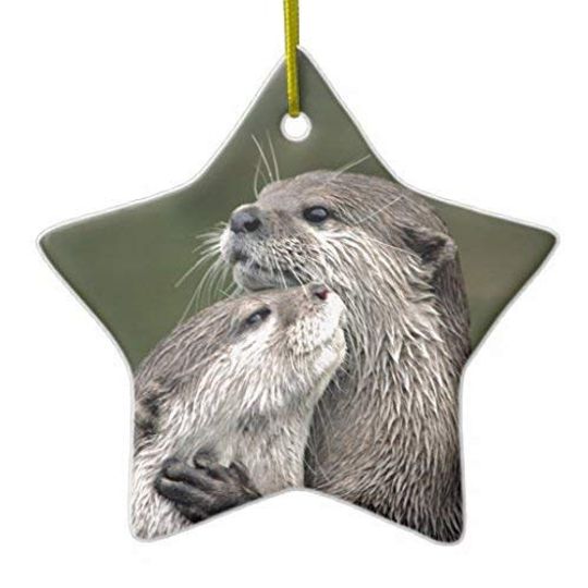 Discover Funny Christmas Ornaments Two Otters Ceramic Ornament.