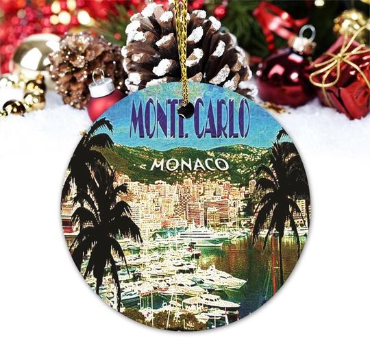 Discover Landscape Keepsake Ornaments Monte Carlo Monaco Ceramic Ornaments 3 Inch Christmas Ornament Gift Home Decor Hanging Pendants Personalized Commemorative Gift Ornaments