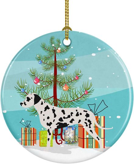 Discover Dalmatian Merry Christmas Tree Ceramic Ornament