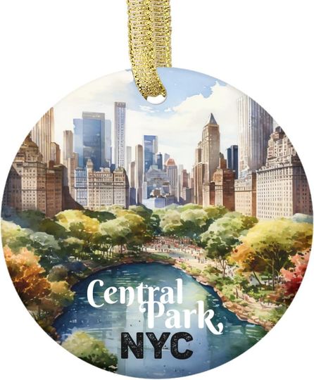 Discover Ceramic Christmas Ornament of NY Manhattan Skyline Central Park NYC New York Design Travel Keepsake Souvenir Xmas Holiday Tree Hanging Ornaments Gifts