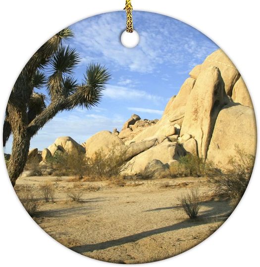 California. Joshua Tree, Joshua Tree National Park Christmas Ornament Ceramic Ornament Round Ornament Christmas Tree Hanging Ornament for Kids Children 3"