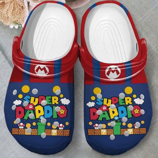Discover Halloween Super Daddio Game Clogs, Gamer Daddy Sneakers, Funny Gamer Dad Sandals,
