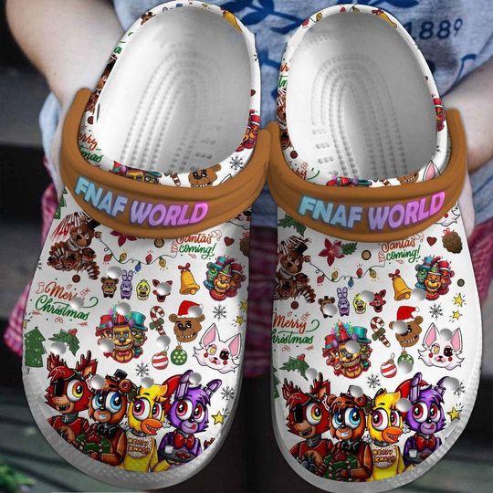 Christmas Five Nights At Freddy Clogs, Horror Cartoon Sneakers, Freddy Fazbear Sandals, FNaF World Birthday Gift, Fnaf Cosplay
