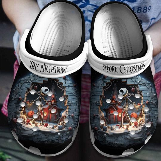 Halloween Jack Skellington Wall Clogs, The Nightmare Before Christmas Movie, Horror Character Sandals, Fall Season Trip Clogs