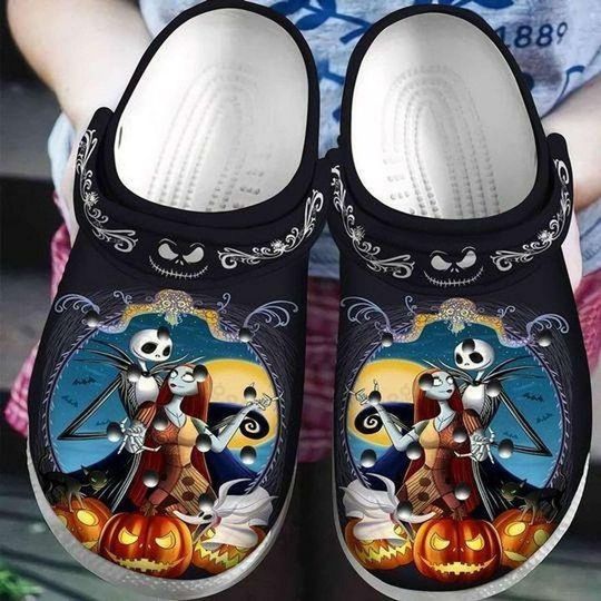 Nightmare Before Christmas Couples Sandals, Jack And Sally Adult Shoes, Jack Skellington Moon Casual Shoes, Disneyland Sandals Women