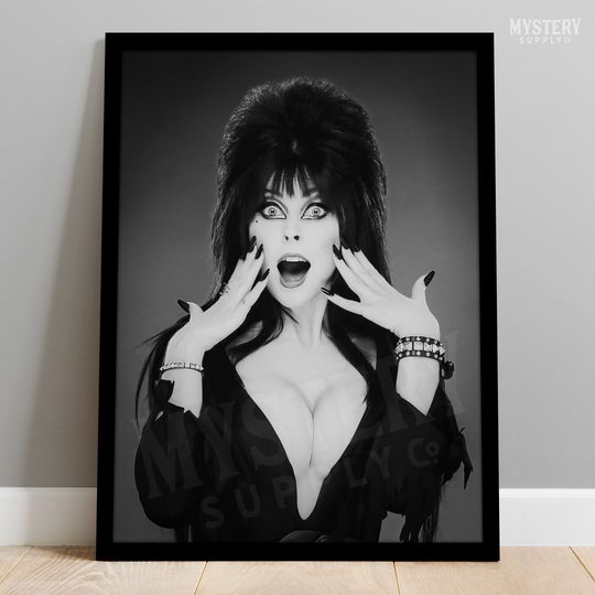 Discover Elvira 1980s Vampire Witch Scream Photo Poster / Wall Decor Art Print / Halloween Decor / Horror Decor