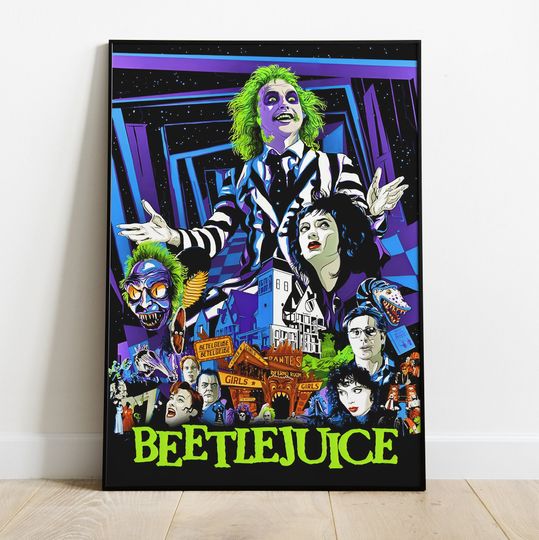 Beetlejuice Poster, Wall Art & Fine Art Print, Home Decor, Movie poster gift