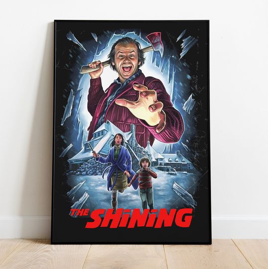 The Shining Poster, Jack Nicholson Wall Art & Fine Art Print, Home Decor, Horror Movie Poster Gift