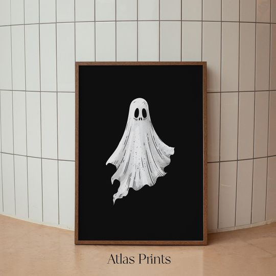 Discover Whimsical Halloween Ghost Art - Spooky Kids Room Decor - Cute Nursery Wall Print