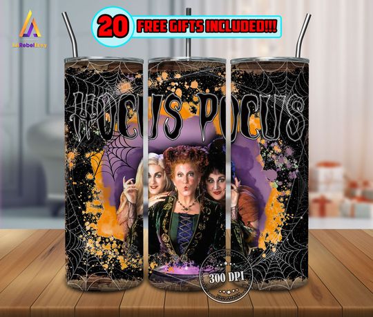 Discover Witch Sisters 20oz Skinny Tumbler Sublimation Designs, Movies for Straight/Tapered  , Halloween Tumbler Wrap