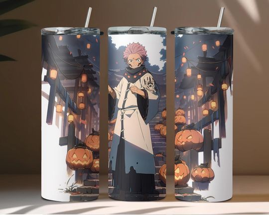 Discover Jujutsu Anime 20oz Halloween Tumbler Wrap , Halloween Tumbler Designs with Pumpkin in Japan, Villian Tumbler