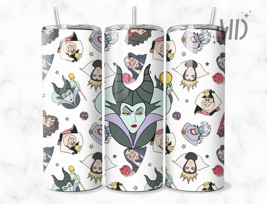Discover Halloween , Villains Skinny tumbler 20oz, Halloween Tumbler Wrap 20oz