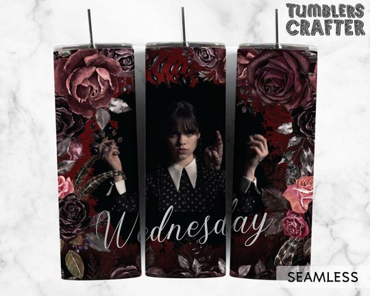Discover Wednesday Tumbler Design, Wednesday Tumbler Wrap Design , Halloween Tumbler Wrap  20oz, Sublimation Tumbler
