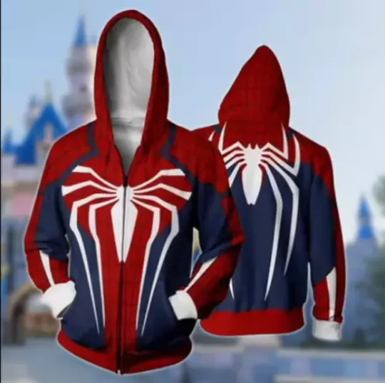 Spider Man Inspired Halloween Costume Zip 3D HOODIE Halloween Gift