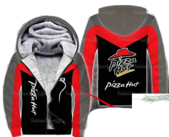 Halloween Pizza Hut Fleece Hoodie, Pizza 3D All Over Printed Hoodie, Fast Food Shirt, Adult Hoodies, Gift For Dad