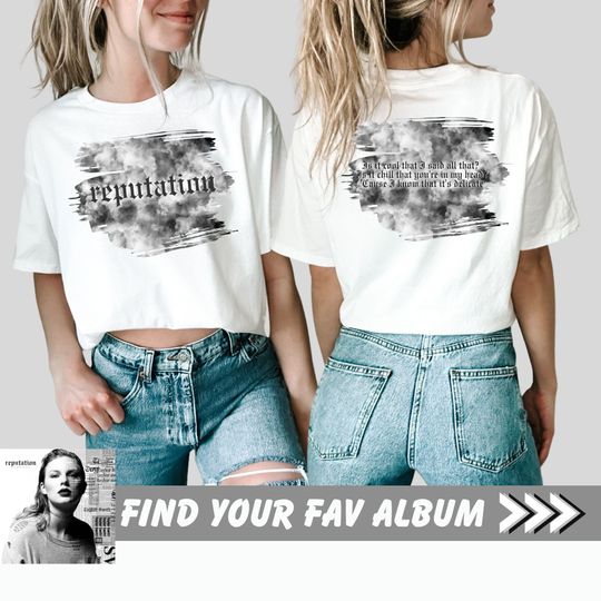 Discover Reputation Album Tee | TS Lyrics | White Unisex Jersey Short Sleeve Tee | Eras Tour Outfit | taylor version Group Gifts | Delicate