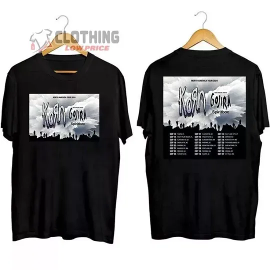 Korn Tour 2024 Merch, Korn Tour 2024 Tour Dates 2024 Shirt, Gorija And Spiritbox