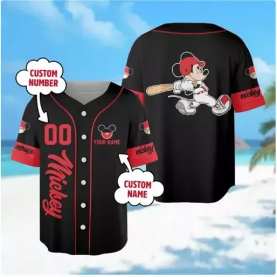 Discover Personalized Mickey Mouse 3D Baseball Jersey Shirt HALLOWEEN GIFT