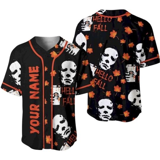 Discover Custom Michael Myers Baseball Jersey, Horror Movie Shirt, Scary Movie Baseball Shirt, Michael Myers Jersey Shirt, Halloween Party Shirt