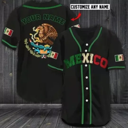 Discover Custom Mexico Eagle 3D All Over Print Baseball Jersey Shirt