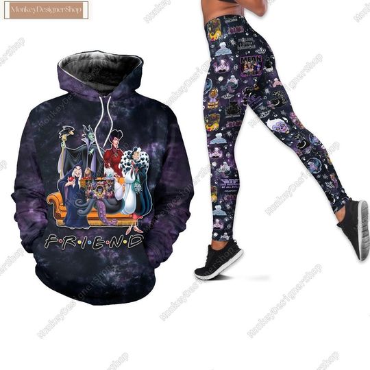 Halloween Shirt, Villains Maleficent Hoodie Leggings, Disney Villains Hoodie, Villains Friends Shirt, Halloween Gift, Sport Yoga For Women