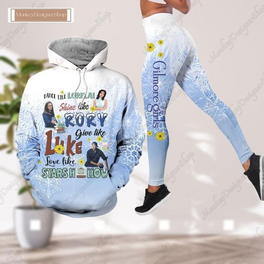 Discover Girlmore Girls Combo Hoodie & Legging, Stars Hallow Lukes Yoga Pants, Dance Like Lorelai Shine Like Rory, Love Like Stars Hollow