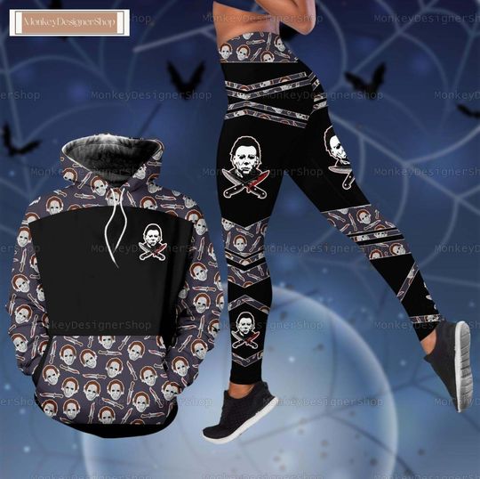 Discover Halloween Michael Myers Combo Hoodie & Legging, Horror Character Pants, Spooky Season Movie Sweatshirt, Gift For Halloween