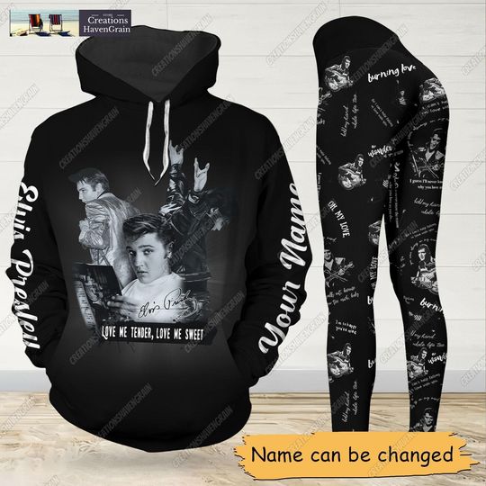 Halloween Elvis Preley Hoodie Legging, King of Rock And Roll Unisex Hoodie, Elvis Presley Concert 2024, Music Workout Leggings