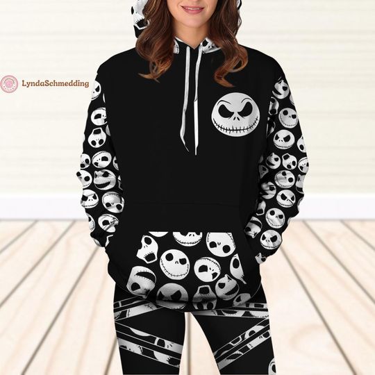 Halloween Jack Skellington Hoodie Legging Set, Disney Skeleton Shirt, Horror Movie Tee, Magic Kingdom Merch, Disneyland Trip Merch