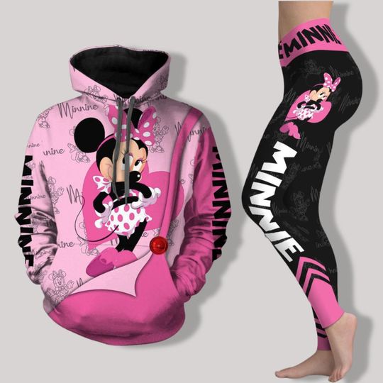 Discover Disney Minnie Hoodie Legging, Minnie 3D All Over Print Tee, Minnie Mouse Women Hoodie, Minnie Women Yoga Pants, Disney Besties Gift